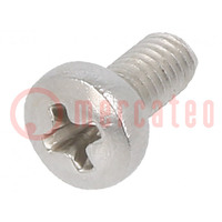 Screw; M3x6; Head: cheese head; Phillips; PH1; A2 stainless steel