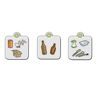 Modellbeispiel: Aufkleberset, Symbole zur Mülltrennung (Art. 31356)