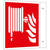 Brandschutzschild, Fahne, langnachleuchtend, Kunststoff, Löschschlauch, 15 x 15 DIN EN ISO 7010 F002 ASR A1.3 F002
