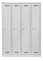 Bisley MonoBloc™ Garderobenschrank, 4 Abteile, je 1 Fach, Farbe lichtgrau