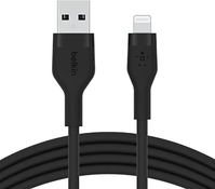 BELKIN FLEX LIGHTNING/USB-A 1M MFI CERT., BLACK CAA008BT1MBK