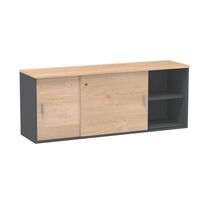 Buffetkast H 72 x 160 cm lichte eik behuizing antraciet Eden