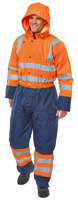 Beeswift Two Tone Hiviz Thermal Waterproof Coverall Orange / Navy XL