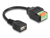 DeLOCK 66062 USB-kabel 0,15 m USB 2.0 USB A 5-pin terminal block Zwart
