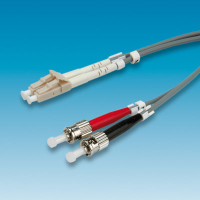 ROLINE FO cable 50/125µm, LC/ST, Grey, 1m Glasfaserkabel Grau