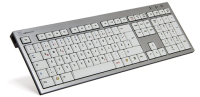 Logickeyboard SKB-AJPU-DE Tastatur USB QWERTZ Deutsch Aluminium, Weiß