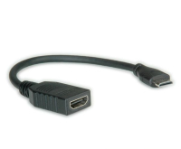 Value Câble HDMI High Speed avec Ethernet, HDMI F - Mini HDMI M 0,15m
