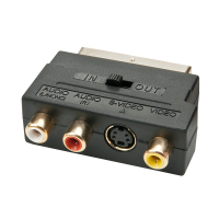 Lindy 35628 video kabel adapter SCART (21-pin) 3 x RCA + S-Video Zwart