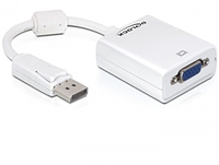 DeLOCK 61766 video cable adapter 0.125 m VGA (D-Sub) DisplayPort White