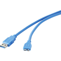 Renkforce RF-4264542 USB-kabel 1 m USB 3.2 Gen 1 (3.1 Gen 1) USB A Micro-USB B Blauw