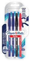Papermate Replay Zwart, Blauw, Rood Stick balpen Medium 4 stuk(s)