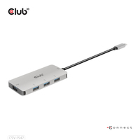 CLUB3D CSV-1547 hub de interfaz USB 3.2 Gen 2 (3.1 Gen 2) Type-C 10000 Mbit/s Negro, Plata