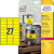 Avery L6105-20 etykiet do nadruku Żółty Samoprzylepne etykiety do drukowania