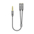 AISENS Cable Adaptador Audio Jack 3.5 4pines/M-2xjack 3.5 3pines/H, Gris, 25cm
