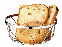 Brot- und Obstkorb Ø 18 cm, H: 7,5 cm Metall, verchromt nicht