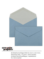 Briefumschlag DIN C6, recycling-blau