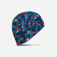 Mesh Swim Cap - Printed Fabric - Lib Blue Turquoise Pink - L