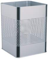 Durable Square Metal Perforated Waste Bin - Scratch Resistant Steel - 18 LitreL Silver