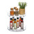 Relaxdays Drehteller, 2-stöckig, Ø 27 cm, drehbar, Drehscheibe für Kühlschrank, Kosmetik & Gewürze, rund, transparent