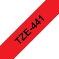 BROTHER szalag TZe-441, Piros alapon Fekete, Laminált, 18mm 0.7", 8 méter