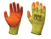 Scan GLOKSPK12 Knitshell Latex Palm Orange Gloves Pack of 12