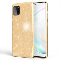 NALIA Glitzer Handy Hülle für Samsung Galaxy Note 10 Lite, Silikon Cover Case Gold