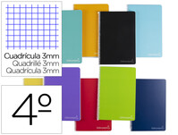 Cuaderno espiral liderpapel cuarto witty tapa dura 80h 75gr cuadro 3mm con margen colores surtidos