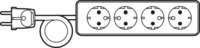 Tisch-Steckdosenleiste, 4-fach, 1.4 m, 16 A, weiß, 478TW 1,4M/3G1,5 WEISS