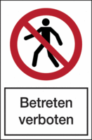 Warnaufsteller - Für Fußgänger verboten, Betreten verboten, Weiß, 350 g