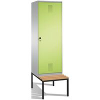 EVOLO cloakroom locker, with bench, door for 2 compartments