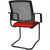 Silla apilable de malla, silla oscilante, UE 2 unid., asiento rojo, armazón negro.