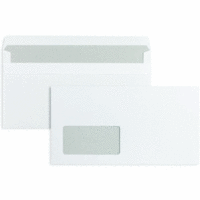 Briefumschläge 125x235mm 80g/qm selbstklebend Fenster VE=1000 Stück weiß