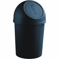 Abfallbehälter 6l Kunststoff mit Push-Deckel schwarz