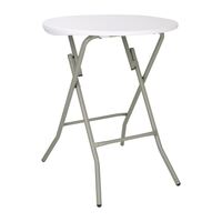 Bolero Round Folding Table in White for Indoor and Outdoor Use - 600mm - Single