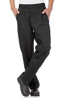 Chef Works Unisex Cool Vent Baggy Chefs Trousers - Slanted Pockets in Black - XS