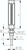 Zeichnung: Maschinen-Glasthermometer, senkrechte Ausführung