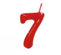 Vela roja con el número 7 para cumpleaños Sin talla