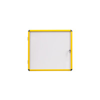 Bi-Office Schaukasten Ultrabrite - 12 x DIN A4 - magnetisch, mit gelber Alurahmen Vorderansicht