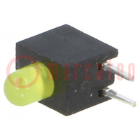 LED; in housing; yellow; 3mm; No.of diodes: 1; 20mA; Lens: diffused