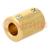 Adapter; brass; Øshaft: 6mm; copper; Shaft: smooth; Hole diam: 4mm