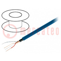 Wire: microphone cable; 1x2x0.22mm2; blue; OFC; -15÷70°C; PVC