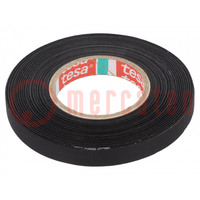 Tape: textile; W: 9mm; L: 25m; Thk: 160um; Automotive; rubber; black