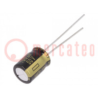 Capacitor: electrolytic; low ESR; THT; 100uF; 50VDC; Ø8x11.5mm