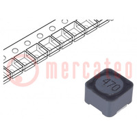 Inductor: wire; SMD; 47uH; 2.5A; 100mΩ; ±20%; 12x12x8mm; -40÷125°C