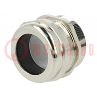 Cable gland; PG42; IP68; brass; Body plating: nickel