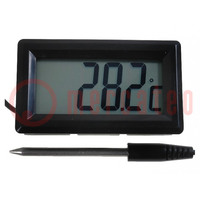 Mesureur: de température; numérique,de montage; sur panneau; LCD