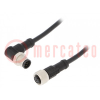 Kabel: voor sensoren/ automaten; PIN: 8; M12-M12; 1m; stekker; 30V
