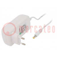 Power supply: switching; mains,plug; 12VDC; 3A; 36W; Plug: EU; white