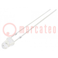 LED; 3mm; giallo; 330÷500mcd; 60°; Frontale: convesso; 1,8÷2,6V