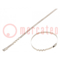 Cable tie; L: 200mm; W: 4.6mm; acid resistant steel AISI 316; 445N